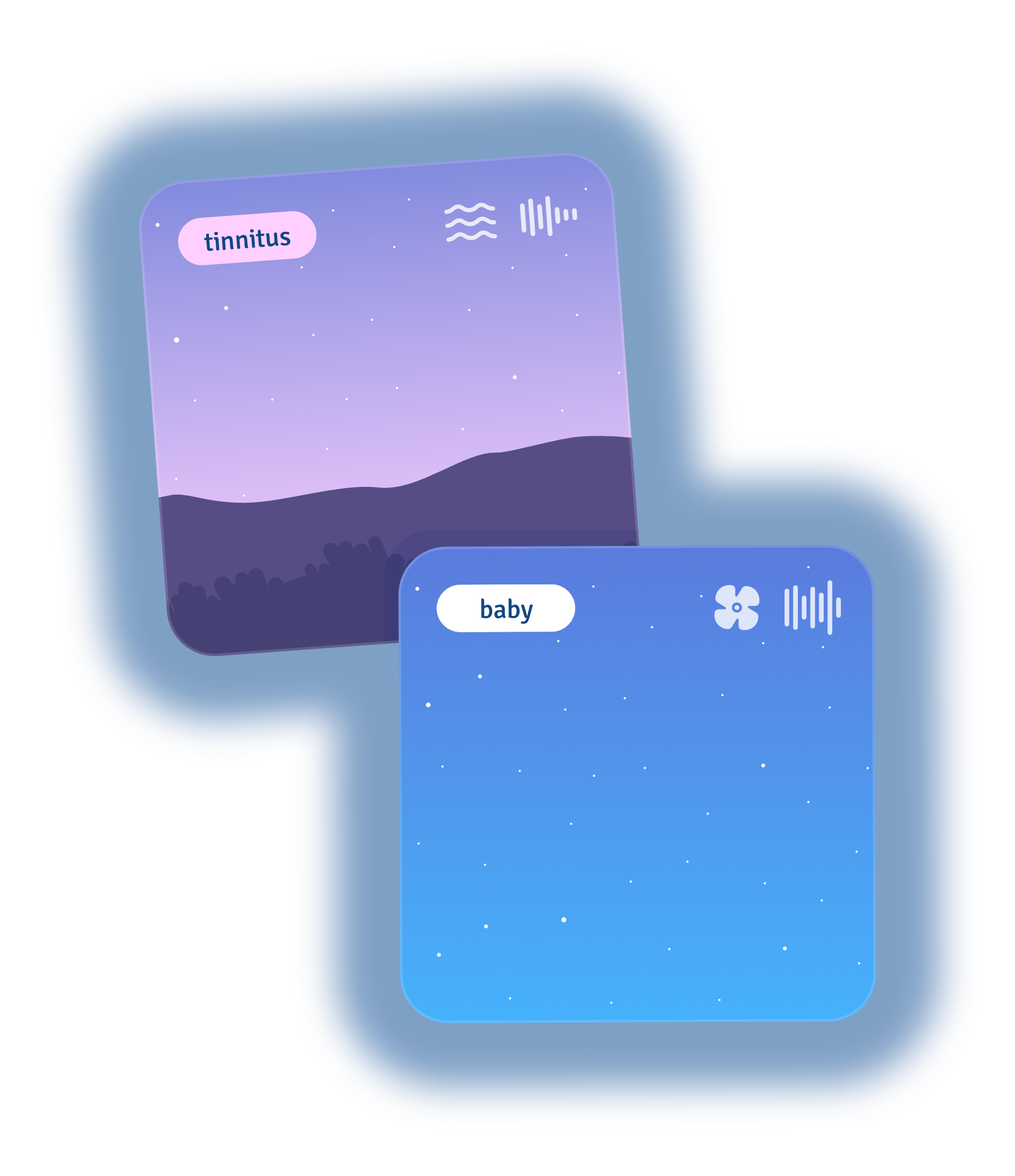 Curated soundscape previews for sleep relax and focus